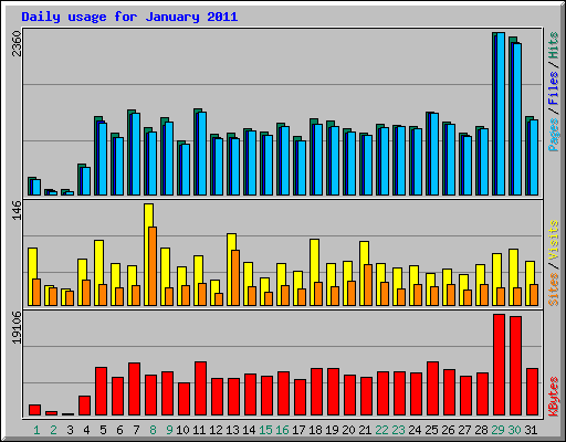 Daily usage for January 2011