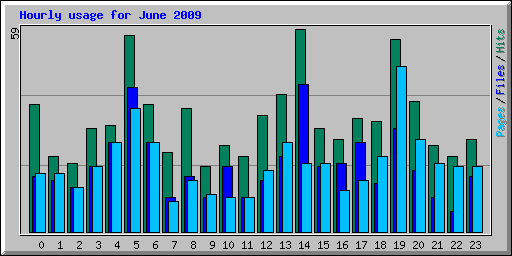 Hourly usage for June 2009