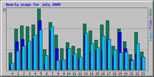 Hourly usage for July 2009
