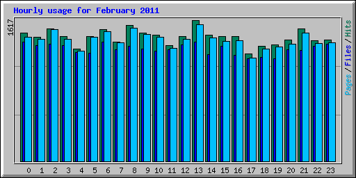 Hourly usage for February 2011